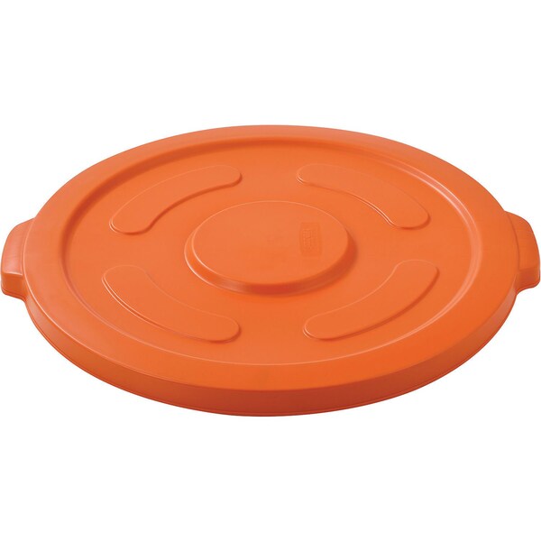 Global Industrial Flat Lid, Orange, Plastic, 22.75 in W/Dia 240465BOR - main